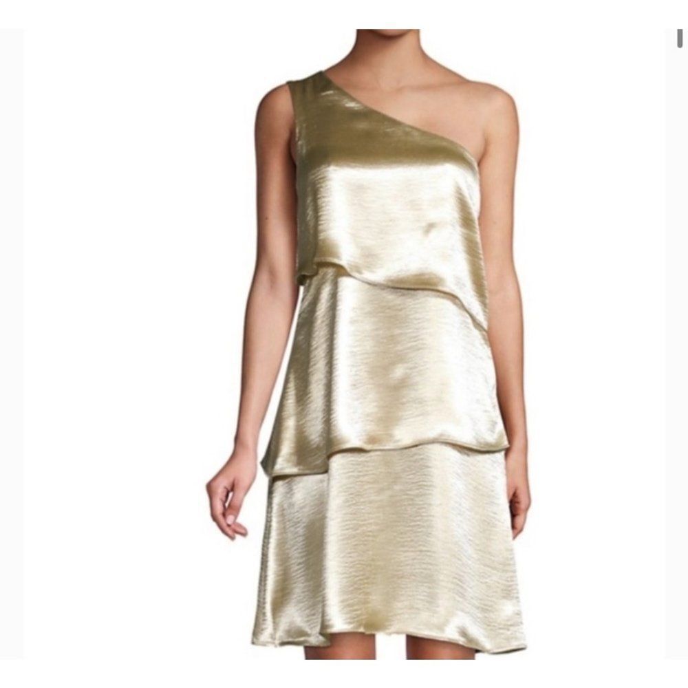 Ava & Aiden nwt‎ champagne gold one shoulder dress size medium